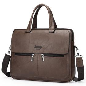 Cartable Homme en Simili Cuir Design Élégant Jeep 180551-6 Marron Foncé – حقيبة جلدية لون بني داكن
