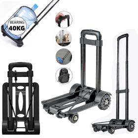 Chariot de manutention pliable et léger à 2 roues avec cordes élastiques – عربة خفيفة الوزن وقابلة للطي ذات عجلتين مع حبال مرنة